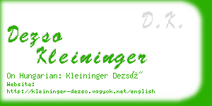 dezso kleininger business card